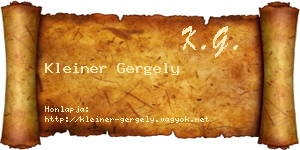 Kleiner Gergely névjegykártya